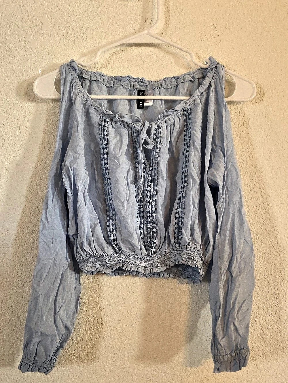 H&M  Long Sleeve Blouse in Blue Size 6 Like New